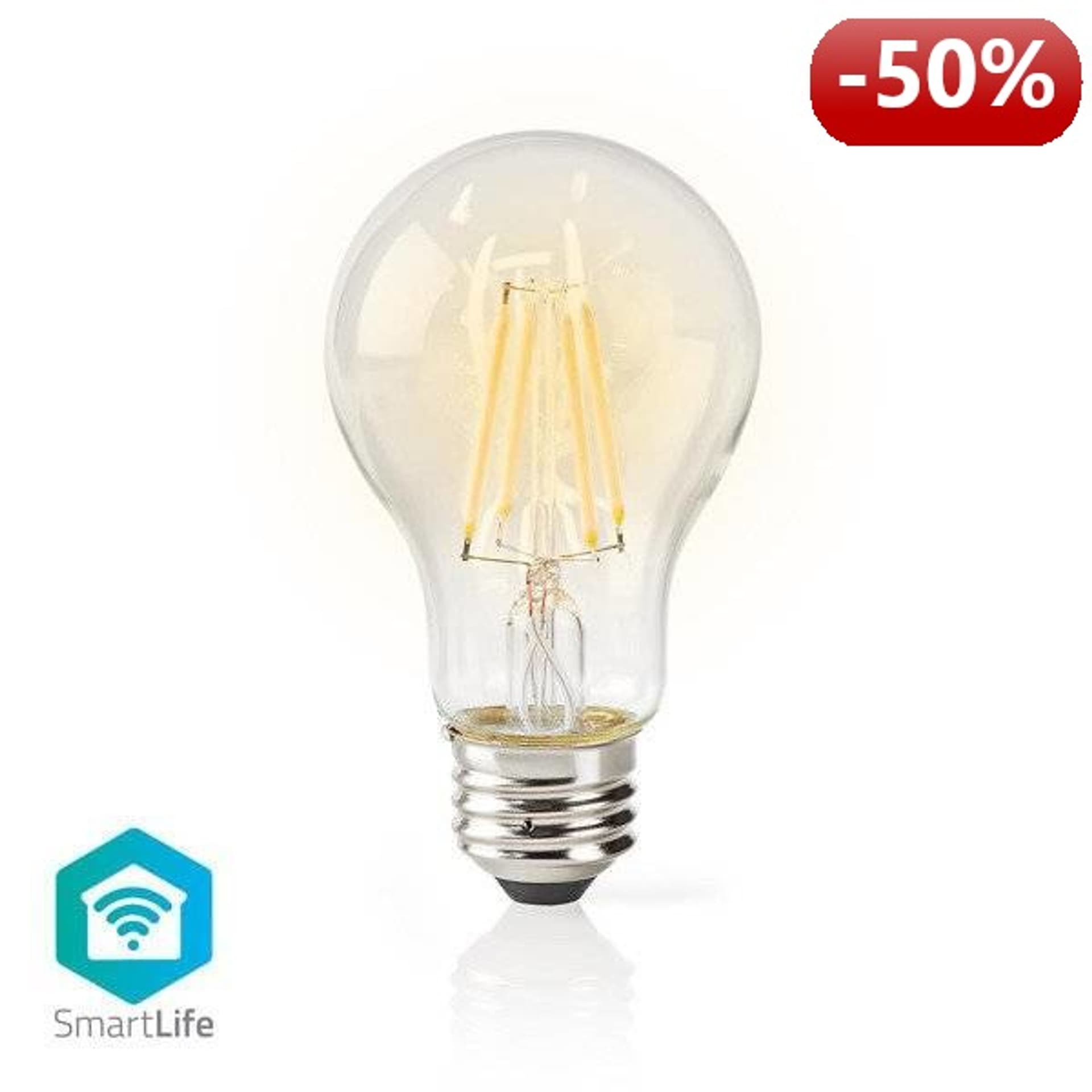 Nedis Wi-Fi Smart LED Żarówka z żarnikiem | E27 | A60 | 5 W | 500 lm | bezbarwany